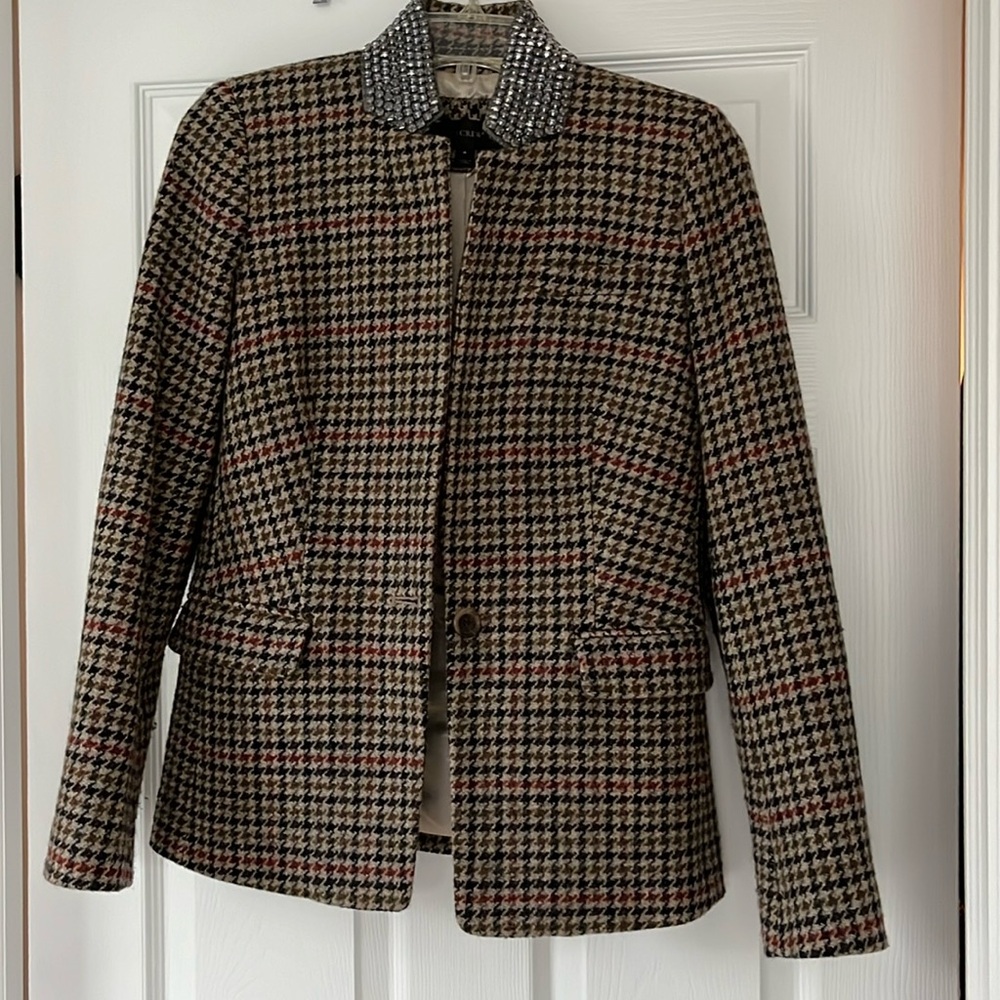 JCrew Houndstooth Blazer